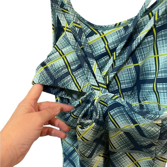 Title Nine plaid double spaghetti strap mini dress built in bra small athleisure - Picture 5 of 10